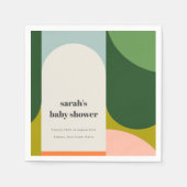 Colorful Groovy Retro Arch Abstract Baby shower Servet (Voorkant)