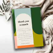 Colorful Groovy Retro Arch Abstract Vrijgezellenfe Bedankkaart