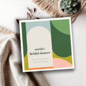 Colorful Groovy Retro Arch Abstract Vrijgezellenfe Servet