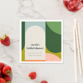 Colorful Groovy Retro Arch Abstract Vrijgezellenfe Servet (Insitu)