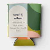 Colorful Groovy Retro Arch Bold Abstract Weddensch Blikjeskoeler (Voorkant)