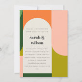 Colorful Groovy Retro Arch Bold Rehearsal Dinner Kaart (Voorkant)