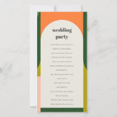 Colorful Groovy Retro Arch Bold Wedding Programme Bedankkaart (Achterkant)