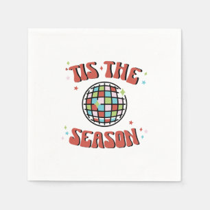 Colorful Groovy Retro Disco-kerstfeestartikel Servet