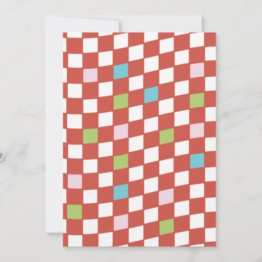 Colorful Groovy Retro Disco kerstparty Kaart (Achterkant)