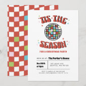 Colorful Groovy Retro Disco kerstparty Kaart (Voorkant / Achterkant)