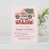 Colorful Groovy Retro Kerstmis Kaart (Staand voorkant)