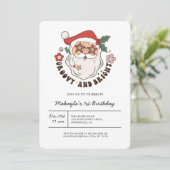 Colorful Groovy Retro Kerstmis Kaart (Staand voorkant)