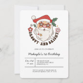 Colorful Groovy Retro Kerstmis Kaart (Voorkant)