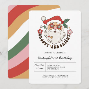 Colorful Groovy Retro Kerstmis Kaart