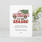 Colorful Groovy Retro Kerstmis Kaart (Staand voorkant)