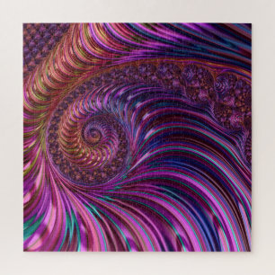 Colorful Groovy Trippy Funky Spiral Fractal Art Legpuzzel