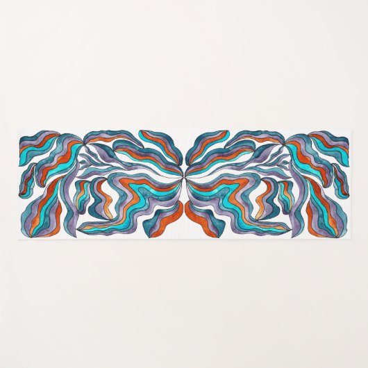 Colorful Groovy Waterverf Yogamat (Voorkant (horizontaal))