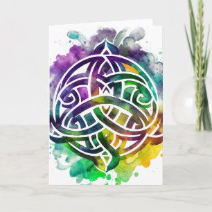 Colorful Grunge Celtic Waterverf St Patrick's Day Kaart