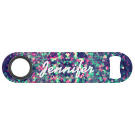 Colorful Grunge Kaleidoscope Pattern Monogram Speed Flessenopener