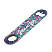 Colorful Grunge Kaleidoscope Pattern Monogram Speed Flessenopener (Achterkant Gekanteld)