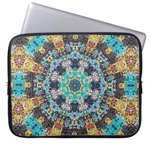 Colorful Grunge Mandala Laptop Sleeve
