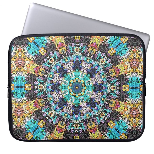 Colorful Grunge Mandala Laptop Sleeve (Voorkant)