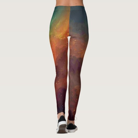 Colorful Grunge Paint Effect Leggings (Achterkant)
