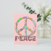 COLORFUL GRUNGE STYLE PEACE SIGN BRIEFKAART (Staand voorkant)