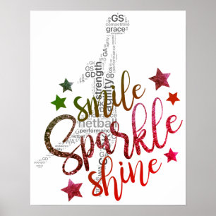 Colorful GS Inspirerend Netball Quote Poster