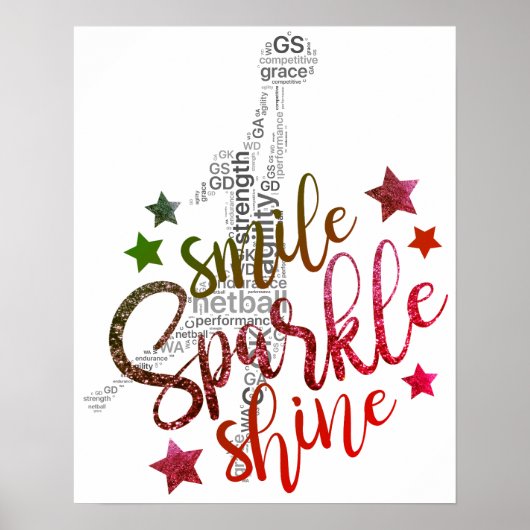 Colorful GS Inspirerend Netball Quote Poster (Voorkant)