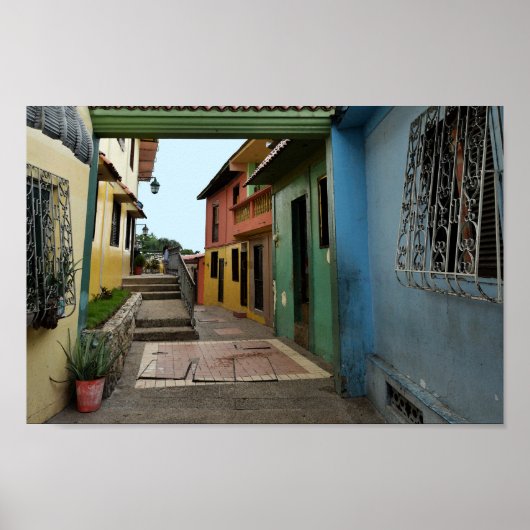 Colorful Guayaquil Alley Poster (Voorkant)