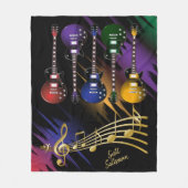 Colorful Guitar Fleece Deken (Voorkant)