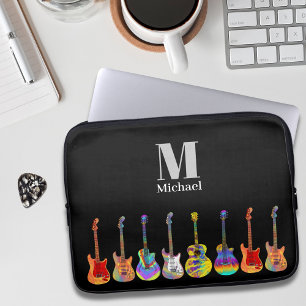 Colorful Guitar Monogram Laptop Sleeve