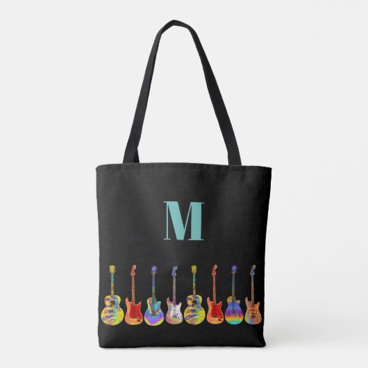 Colorful Guitar Monogram Tote Bag (Achterkant)