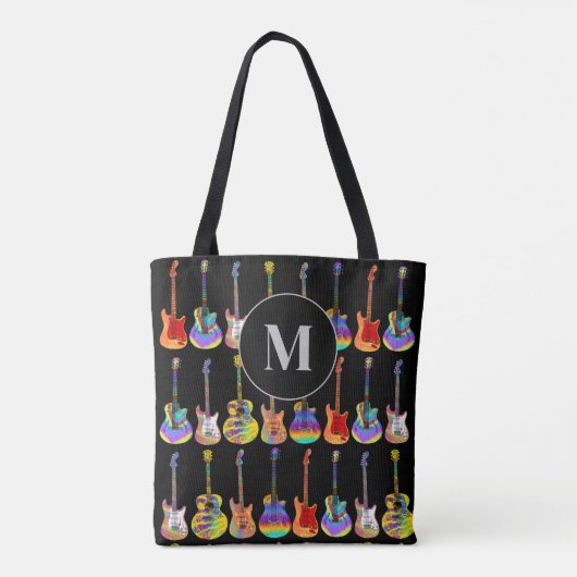 Colorful Guitar Monogram Tote Bag (Achterkant)