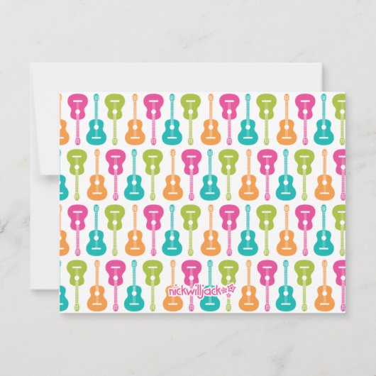 Colorful Guitar Musical Note Card Notitiekaartje (Achterkant)