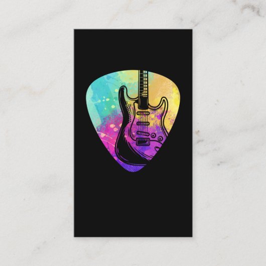 Colorful Guitar Pick Player Musicus gitarist Visitekaartje (Voorkant)