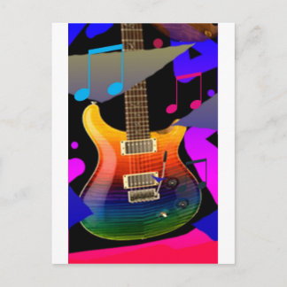 Colorful Guitar - Rock on! Briefkaart