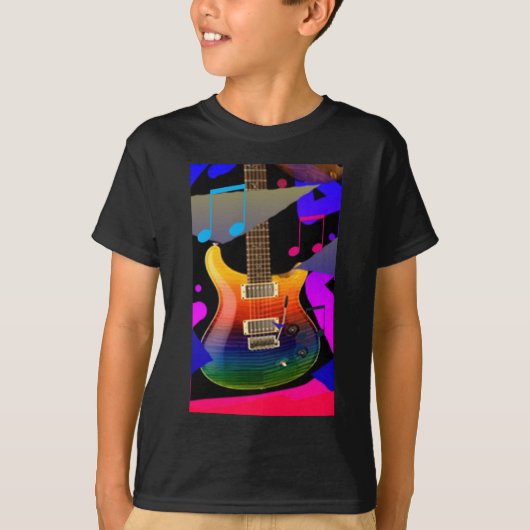 Colorful Guitar - Rock on! T-shirt (Voorkant)
