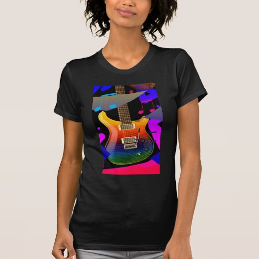 Colorful Guitar - Rock on! T-shirt (Voorkant)