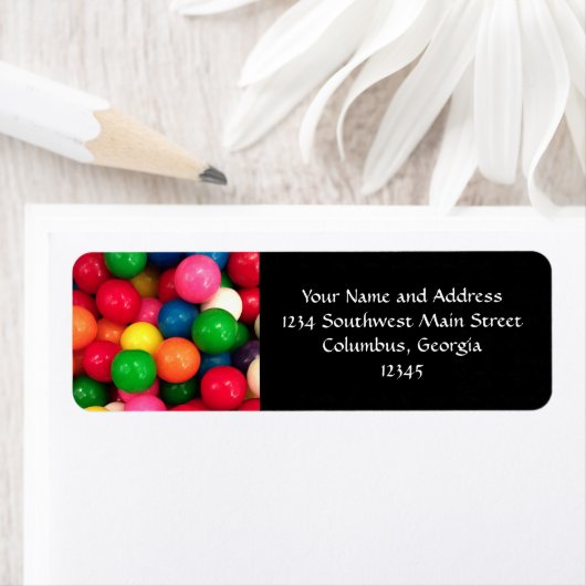 Colorful Gum Ball Snoep Etiket (Insitu)