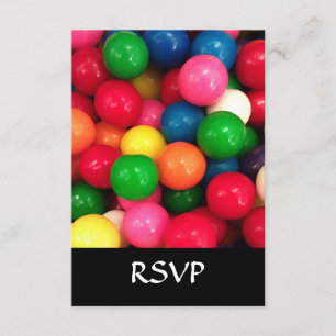 Colorful Gum Ball Snoep RSVP Kaartje