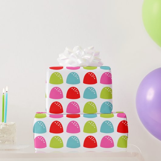 Colorful Gumdrop Pattern – Retro Candy Design Cadeaupapier (Feestgeschenken)