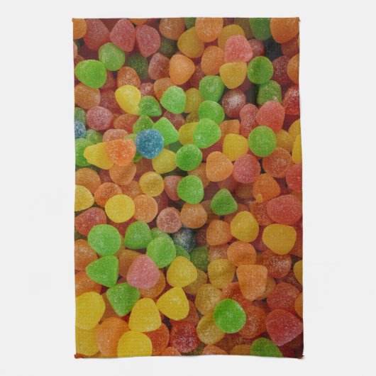 Colorful Gumdrops Candy Theedoek (Verticaal)