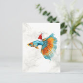 Colorful Guppy Fish Christmas Feestdagenkaart (Staand voorkant)