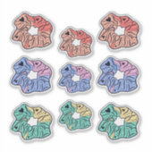 Colorful Hair Piece Stropdas Sticker (Voorkant)