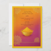 Colorful Haldi gold Mandala & Turmeric Bowl Hindu  Kaart (Voorkant)