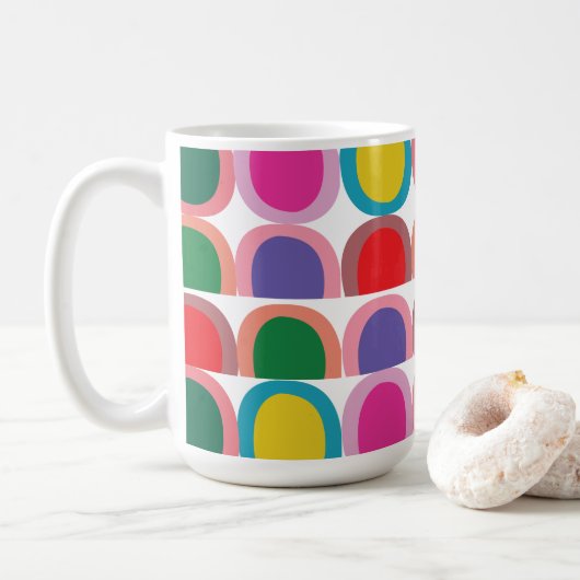 Colorful Half Circle Geometric Koffiemok (Met donut)