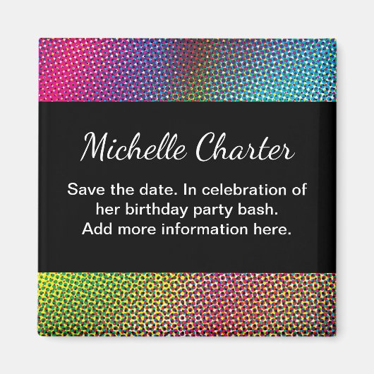 Colorful Halftone Magneet (Voorkant)