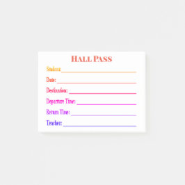 Colorful Hall Pass Post-it® Notes
