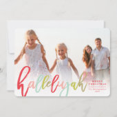 Colorful Hallelujah Religieuze kerstvun Foto Feestdagenkaart (Voorkant)