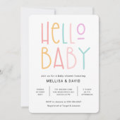 Colorful Hallo Baby shower Invitation Kaart (Voorkant)
