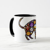 Colorful Halloween Cat Mok (Voorkant links)