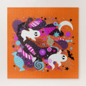Colorful Halloween Ghosts and Candy Legpuzzel (Horizontaal)